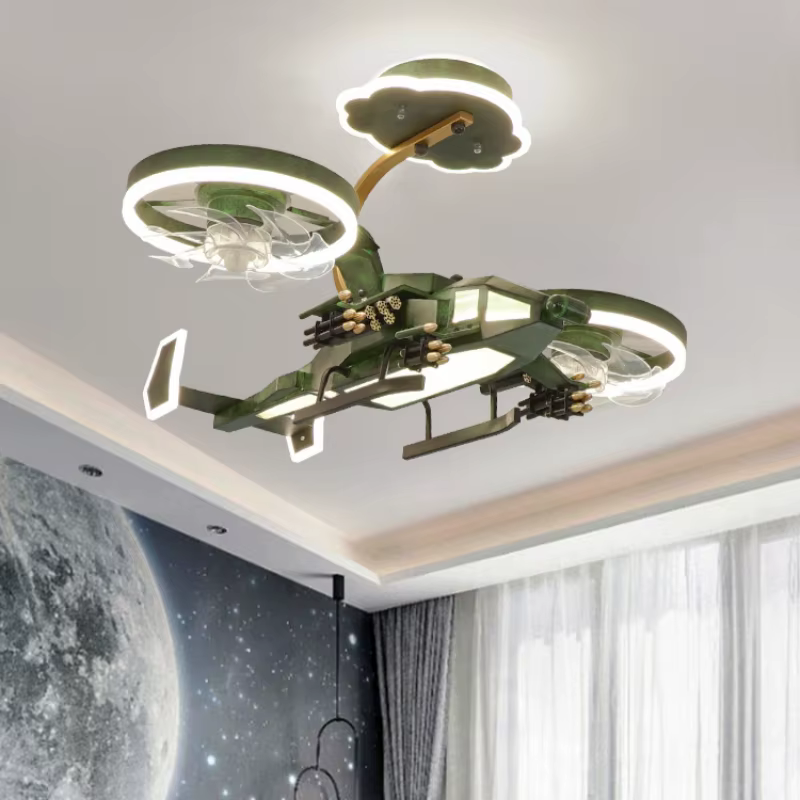 Enfants avion ventilateur de plafond avec lumières pour chambre étude maternelle chambre d'enfants décoration Led éclairage Lustre Lustre lampe