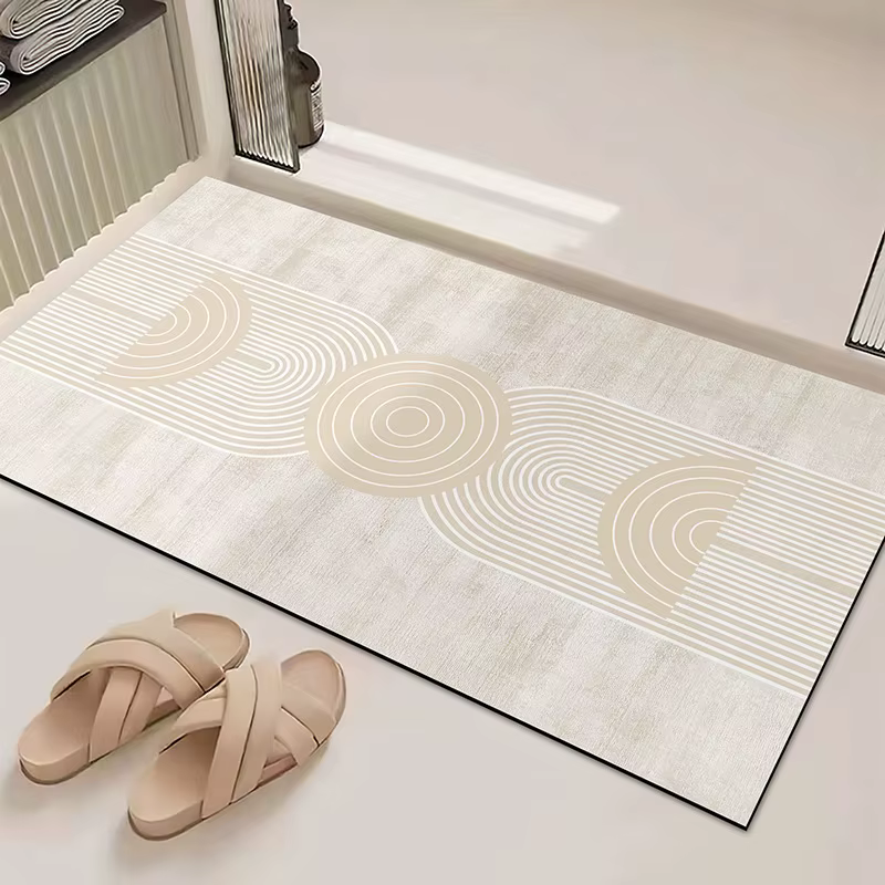 Tapis d'entrée minimaliste à cercles concentriques