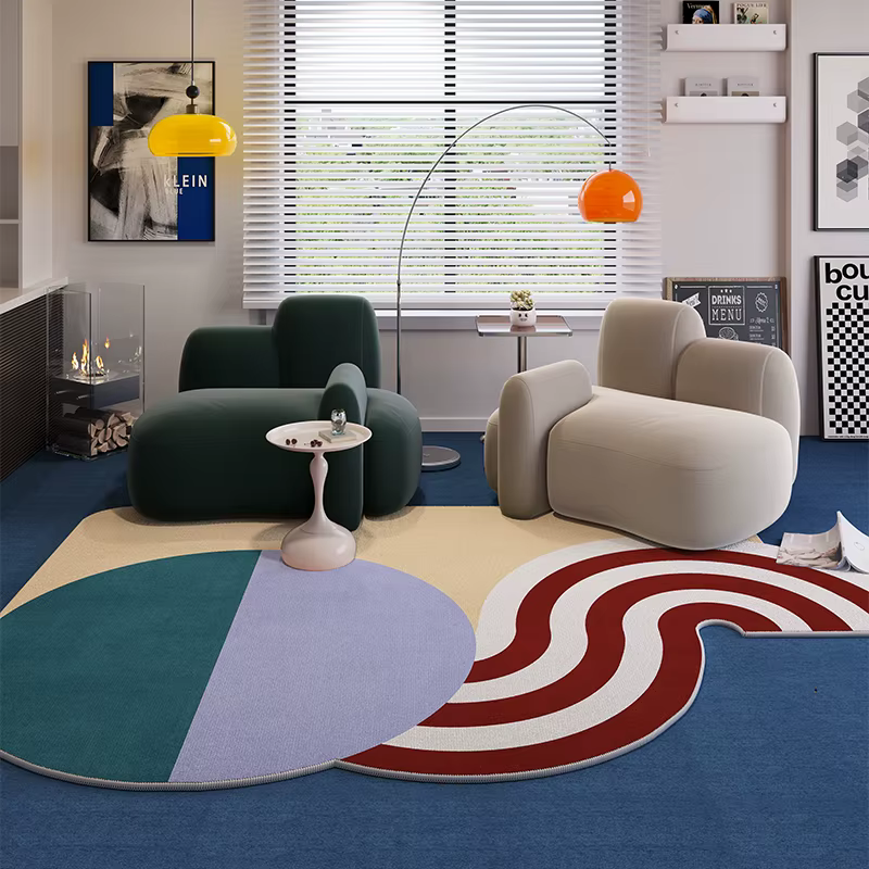 Tapis irrégulier de décoration de salon
