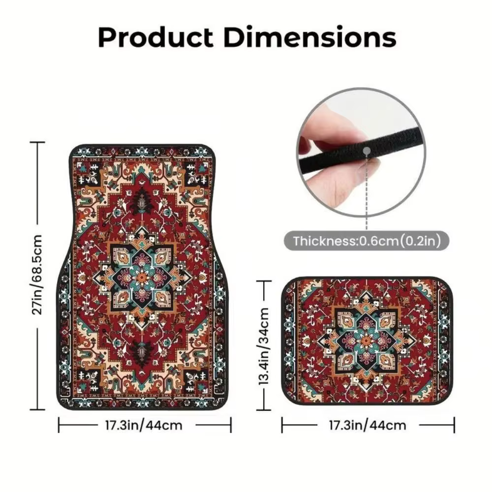 Tapis de sol de voiture bohème rétro