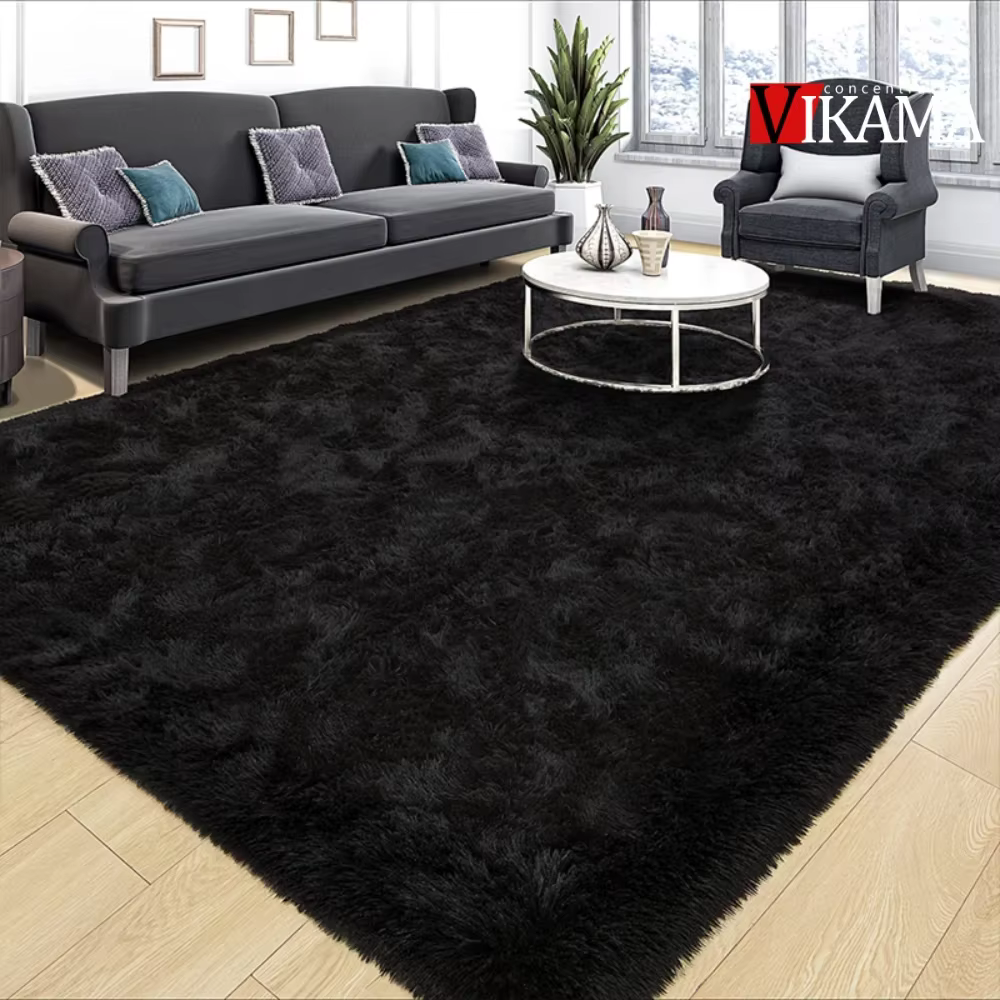 VIKAMA – tapis Shaggy minimaliste de couleur unie
