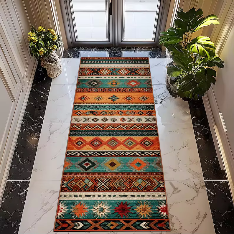 Terrecota Boho cuisine entrée couloir turc chemin tapis Vintage Style persan
