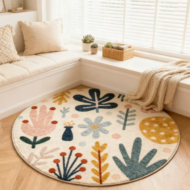 Tapis de salon imprimé végétal
