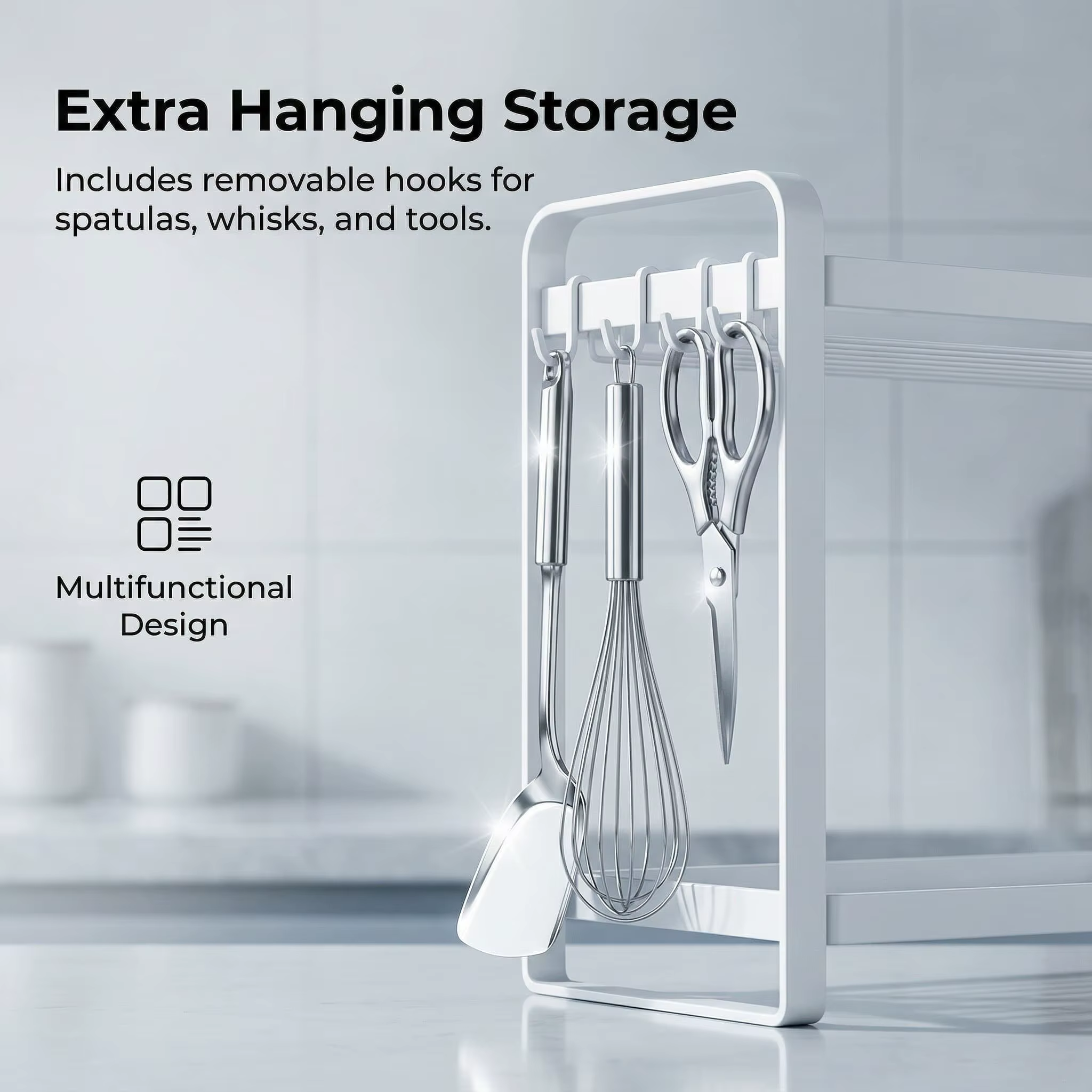 Étagère murale de cuisine en bois pour ustensiles