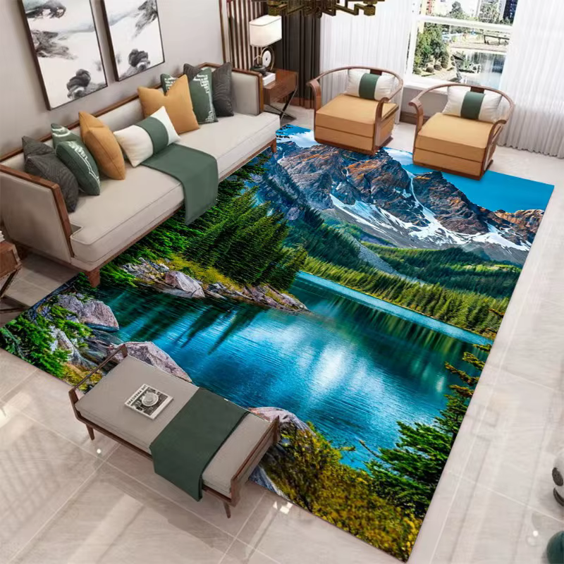 Tapis 3D réaliste Santorin & Snow Mountain