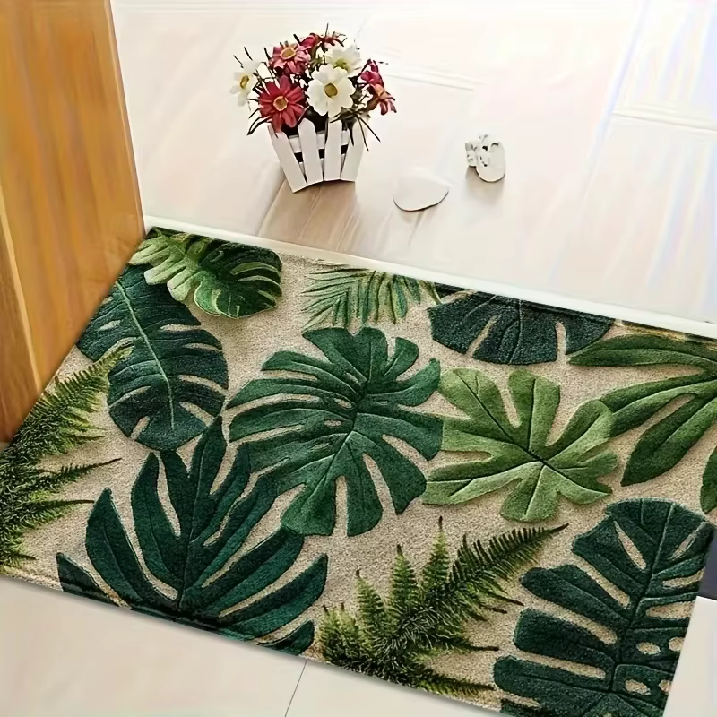Tapis de porte coloré à motif floral