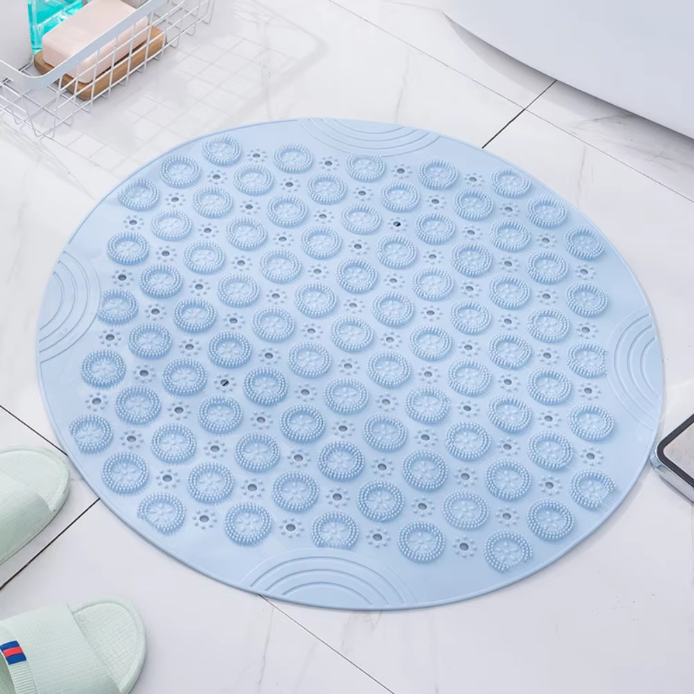 Tapis de bain rond avec trou de vidange
