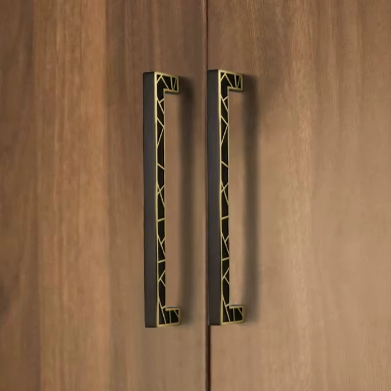 Poignée de porte de placard, armoire de chambre, armoire de cuisine, bouton de meuble en laiton rétro américain, simple, à trou unique, style café français