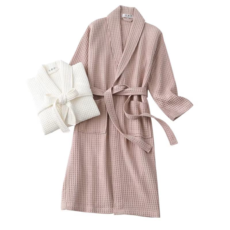 Peignoir de bain en éponge blanc pour femmes, pour hôtel, Sauna et piscine, en coton doux, grande taille, longue Robe de bain pour hommes