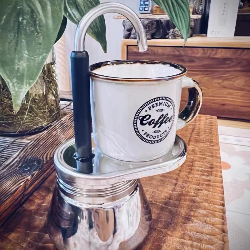 Moka Pot à double tube en acier inoxydable 304, cafetière italienne, mini cafetière à main, appareil à café, outil de cuisine