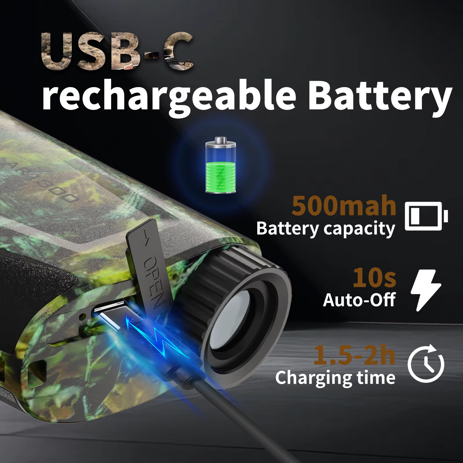 Nouveau télémètre Laser de Camouflage télescopique de chasse sports de plein air télémètre de Golf 6X télémètre extérieur Rechargeable