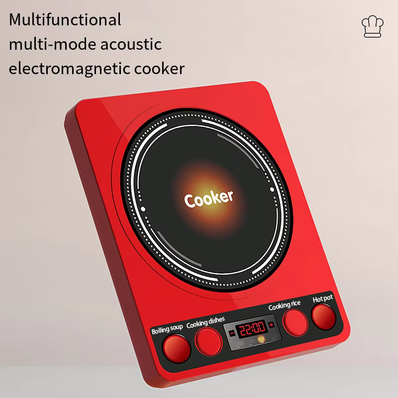 Ensemble de cuisine de jeu éducatif pour enfants – Batterie de cuisine de jeu de simulation avec cuisinière à induction, jouets de cuisine et de coupe pour garçons