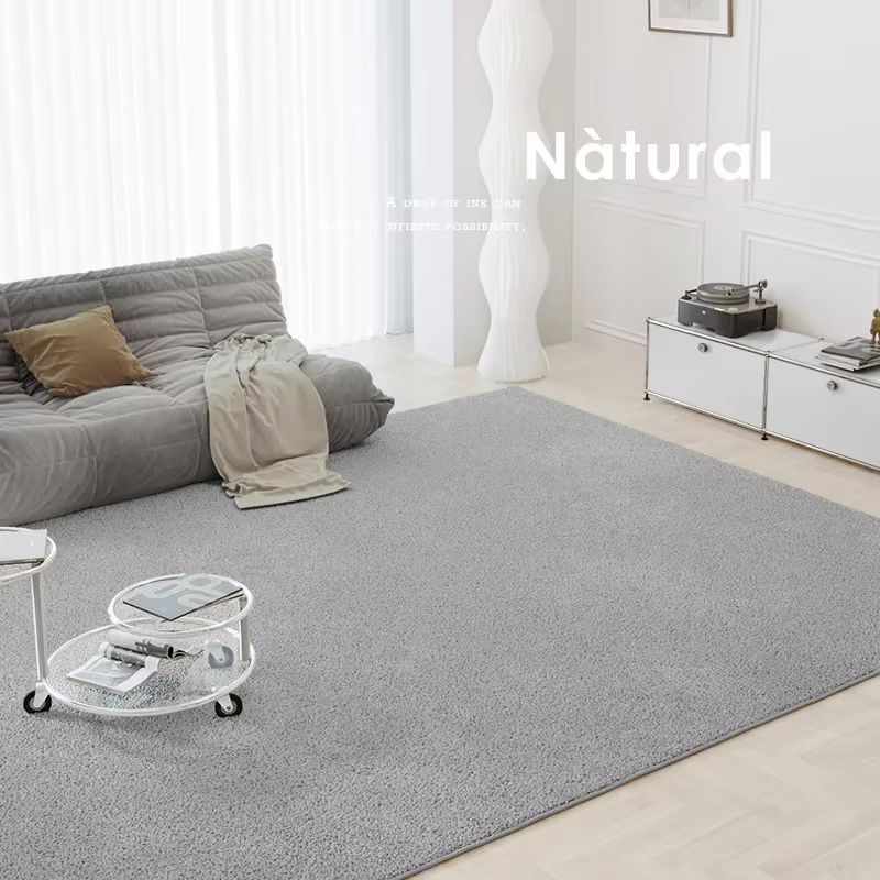 Tapis japonais en peluche solide minimaliste