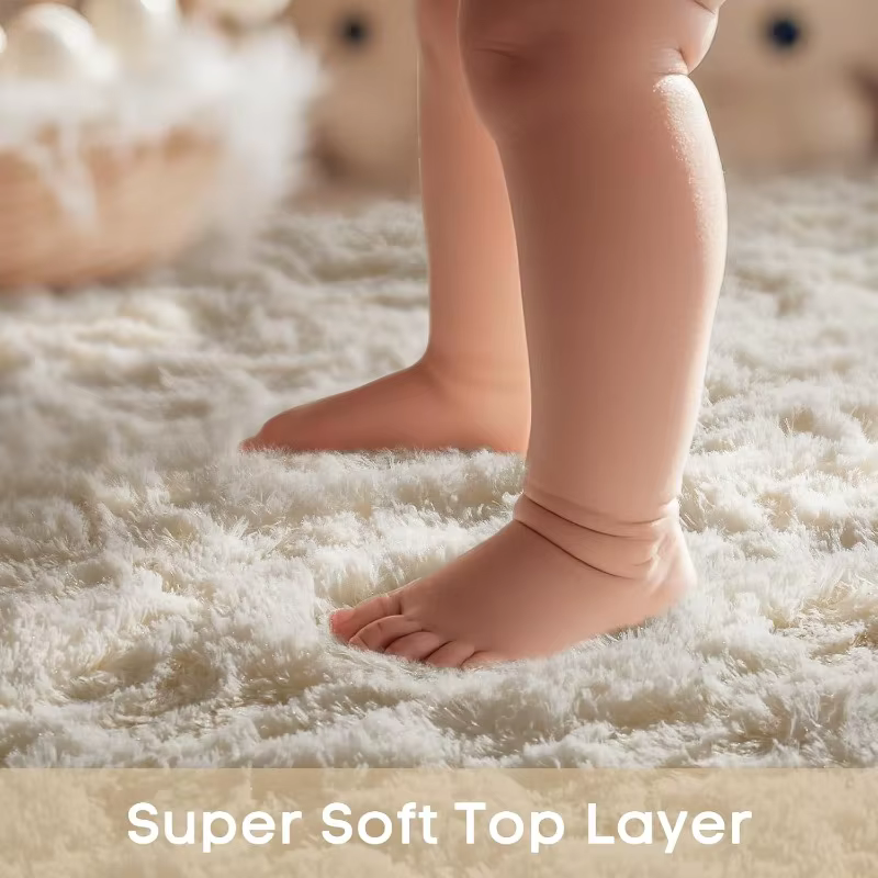 Tapis rond blanc crème