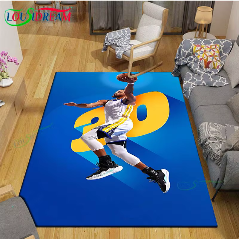 Tapis imprimé étoile de basket-ball l-lebron j-james k-kobe