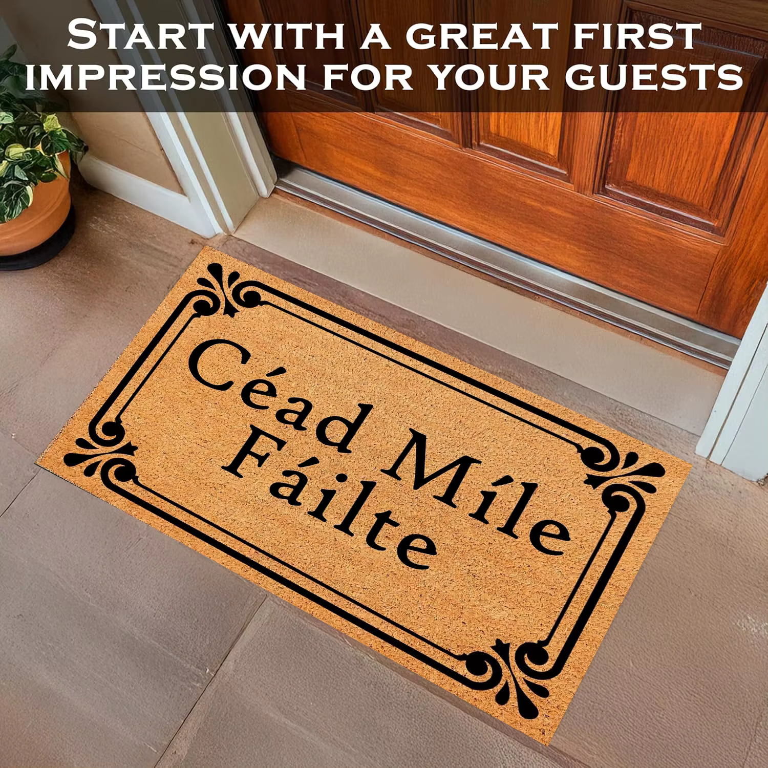 Céad Misle Failailte paillasson irlandais extérieur antidérapant cuisine tapis de sol Garage bienvenue porte
