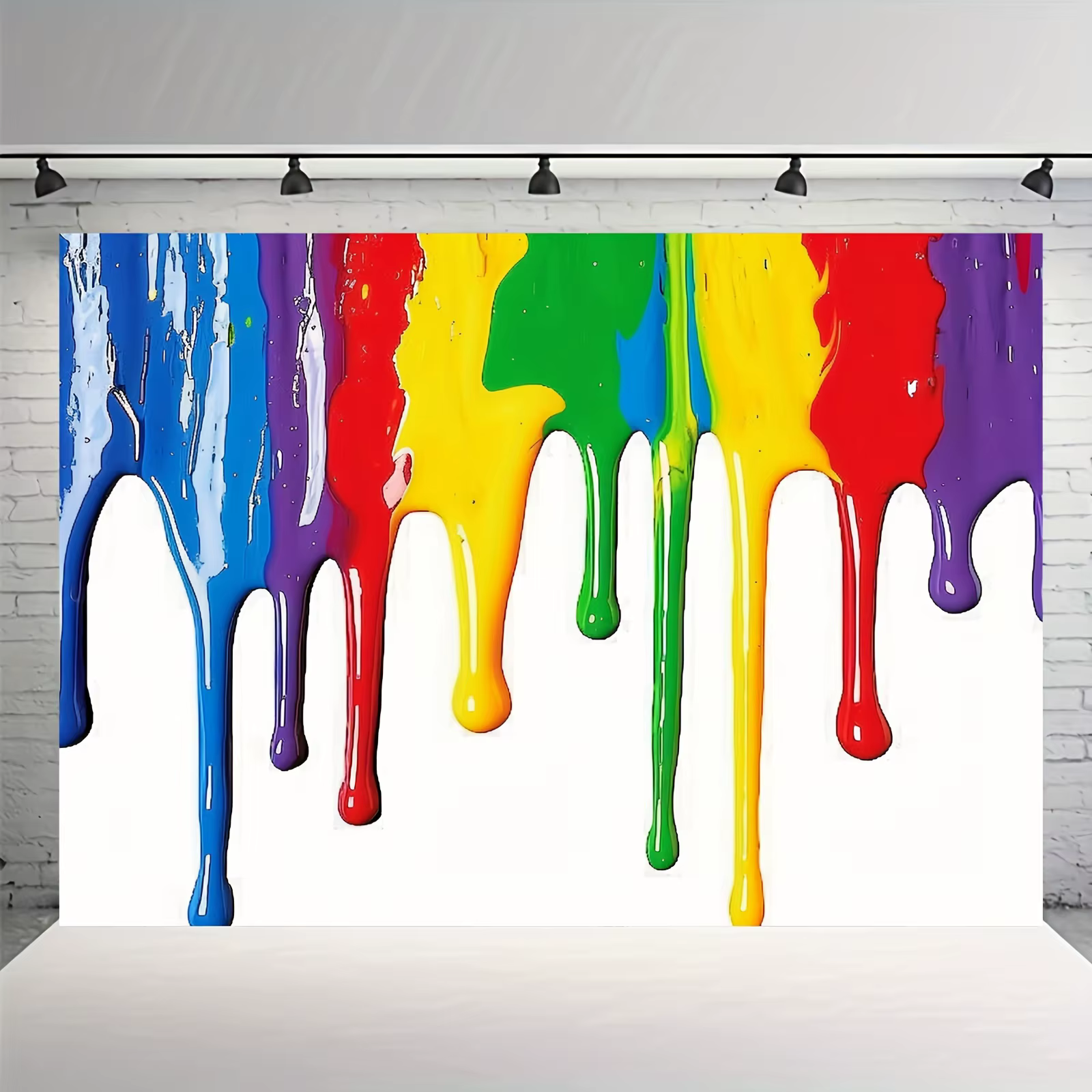 Fond coloré en tissu Splash Art - Design graffiti abstrait, adapté aux fêtes, aux anniversaires et aux célébrationsL