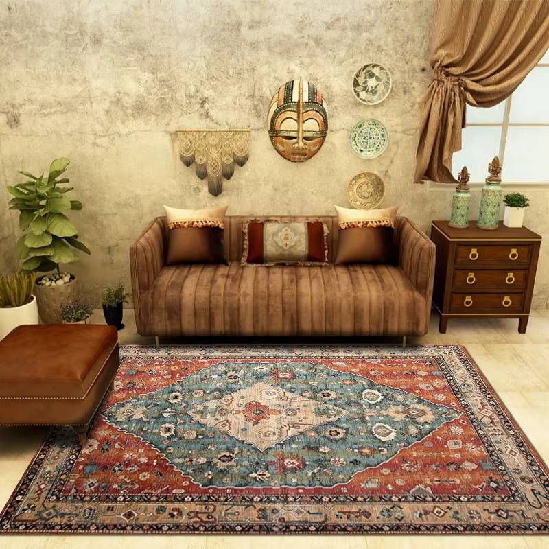 Tapis en peluche de style américain et marocain pour la décoration de la maison
