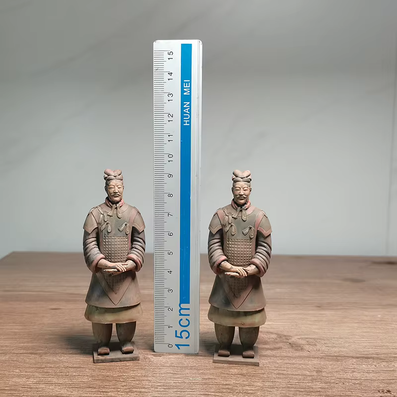 Ornements de Kokors et de chevaux en terre cuite peints à la main, mini modèle de bureau de la dynastie Qin chinoise, Sir Als