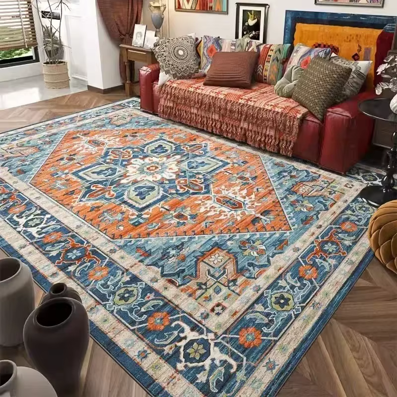 Tapis à fleurs bohème rétro pour salon