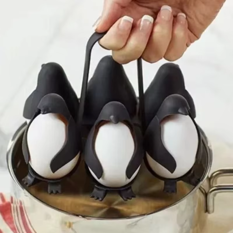 Ensemble de 6 supports pour œufs Penguin Egg Steamer & Refrigerator, cuiseur à œufs électrique avec support de rangement empilable pour la cuisine
