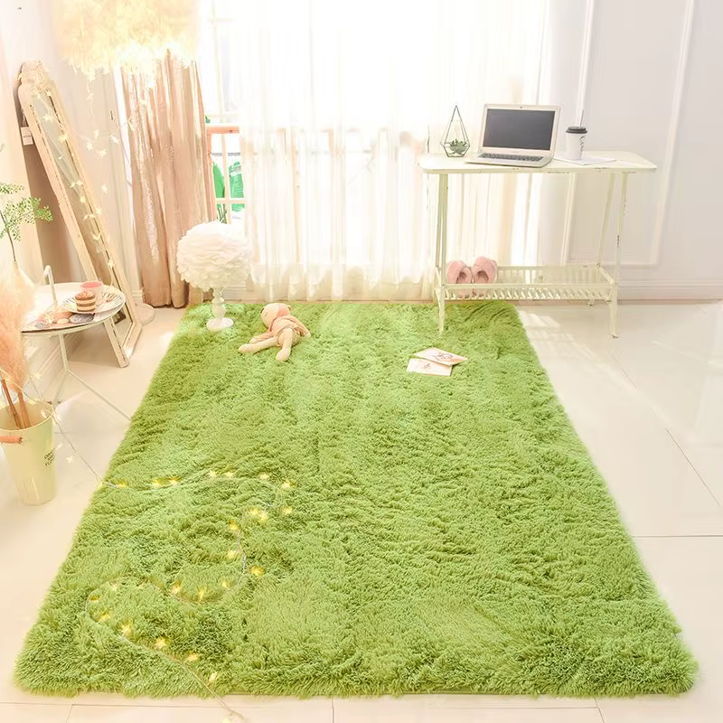 Tapis de salon vert doux et moelleux