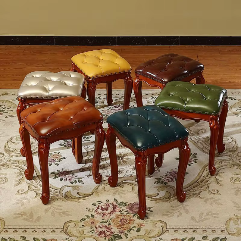 Tabouret d'entrée minimaliste de luxe, petit tabouret français portable pour intérieur, chaises de salon pour adultes, accessoires de mobilier portables