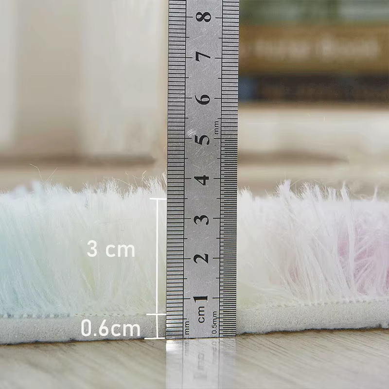 Tapis arc-en-ciel poilu pour chambre d'enfants