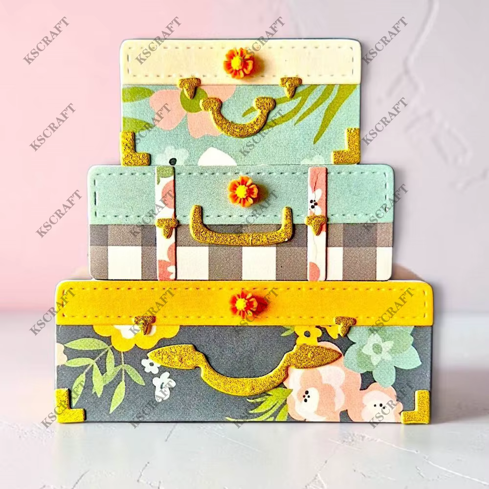 KSCRAFT – matrices de découpe pour valises empilées, pochoirs pour scrapbooking, gaufrage décoratif, cartes en papier DIY