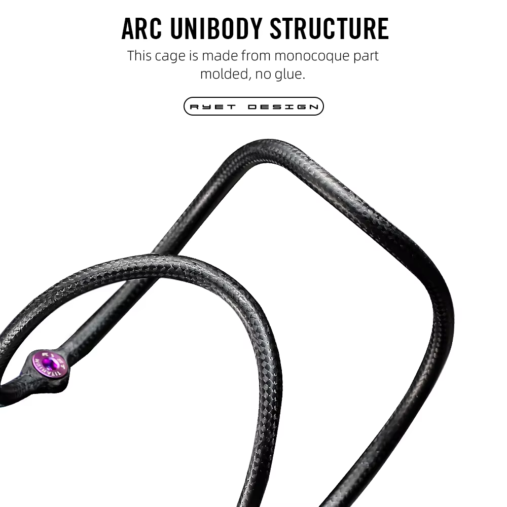 Porte-bidon en carbone RYET 5,8 g avec boulons en titane, carbone haute performance HM, finition brute, diamètre 74 mm, pour vélo