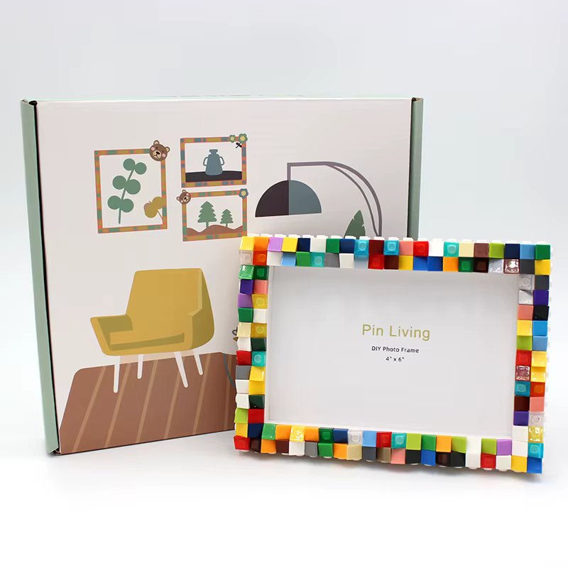 Cadre photo pour enfants, bloc de construction, cadre photo créatif, table de réglage, bricolage
