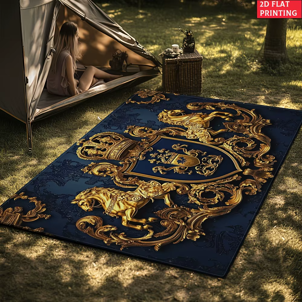 Tapis Royal Crest en velours et flanelle imprimé
