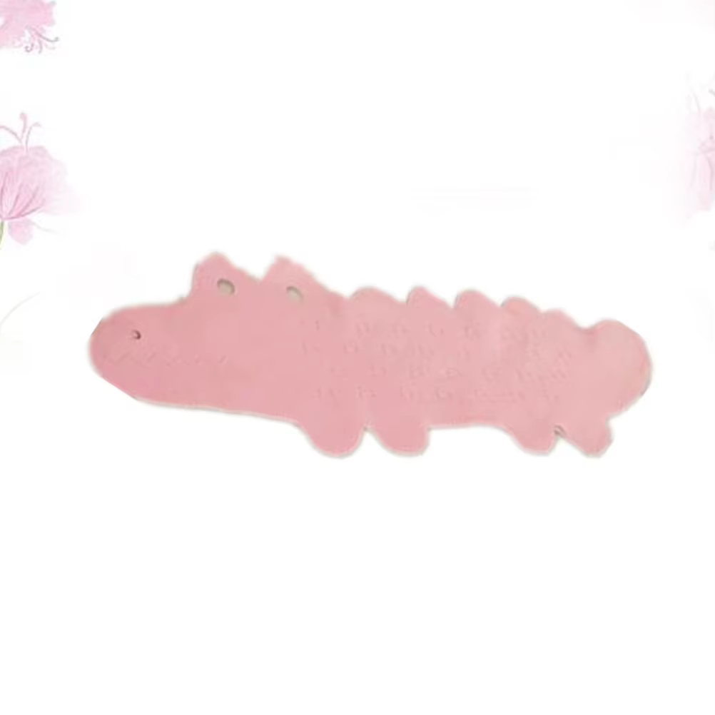 Tapis de bain antidérapant dessin animé Alligator rose Premium Tpr ventouses poignée ferme