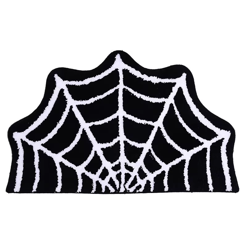 VIKAMA Tapis anti-dérapant en forme d'araignée noire pour Halloween