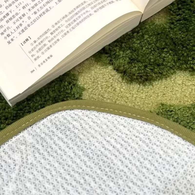 Tapis en peluche touffeté effet mousse pour chambre et salon, tapis de sol antidérapant vert forêt, tapis épais pour pieds, tapis de chevet, décoration intérieure