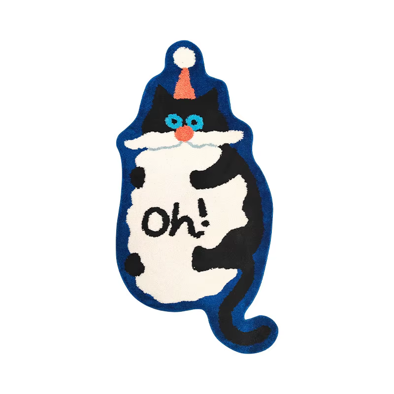 Tapis en peluche chat de dessin animé