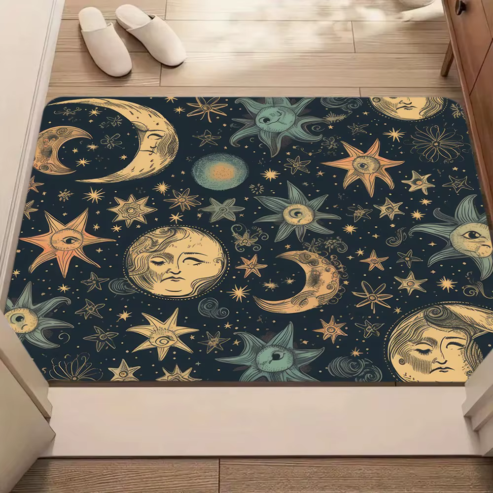 Tapis d'intérieur céleste soleil lune étoile