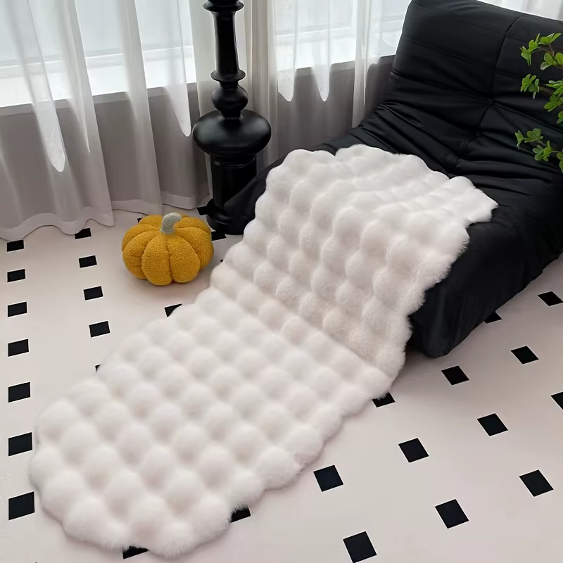 Tapis ovale en peluche doux