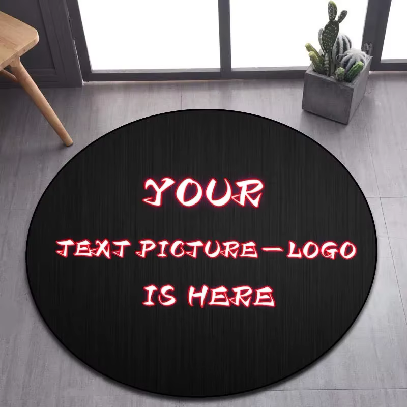 Tapis rond personnalisé avec logo