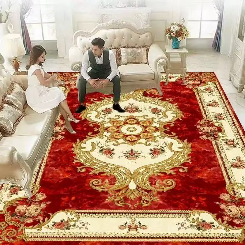 Tapis persan rétro pour la décoration de la maison, style européen, tapis de salon, côté canapé, grande surface, lea, porte d'entrée, Everakroom, polymères de sol