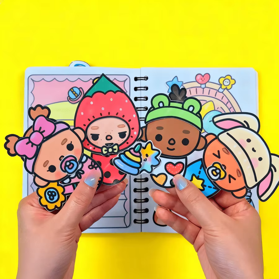 Kit DIY de livre sensoriel 3D pour chambre de bébé, ensemble de scrapbooking inachevé pour enfants avec autocollants découpés, jouet artisanal relaxant fait main