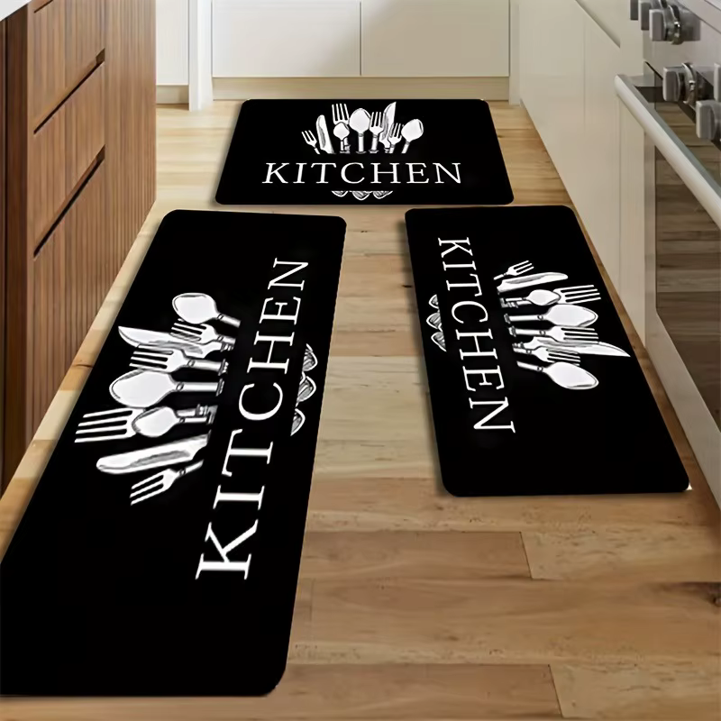 Tapis de sol noir pour cuisine