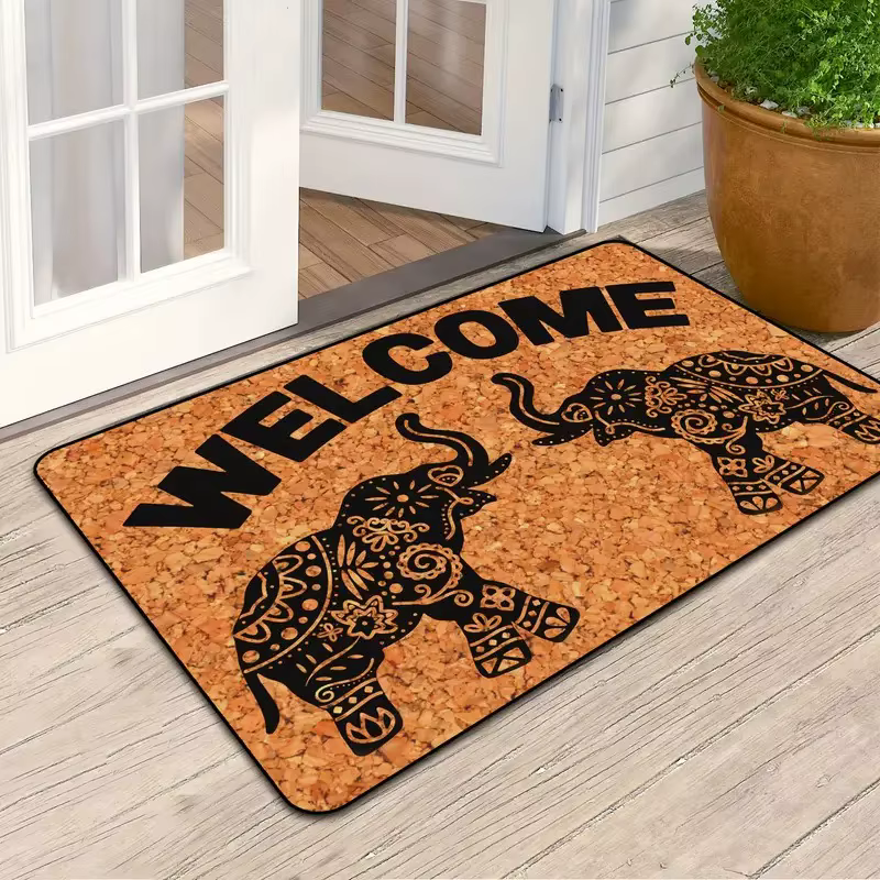 Tapis d'entrée en marron coco