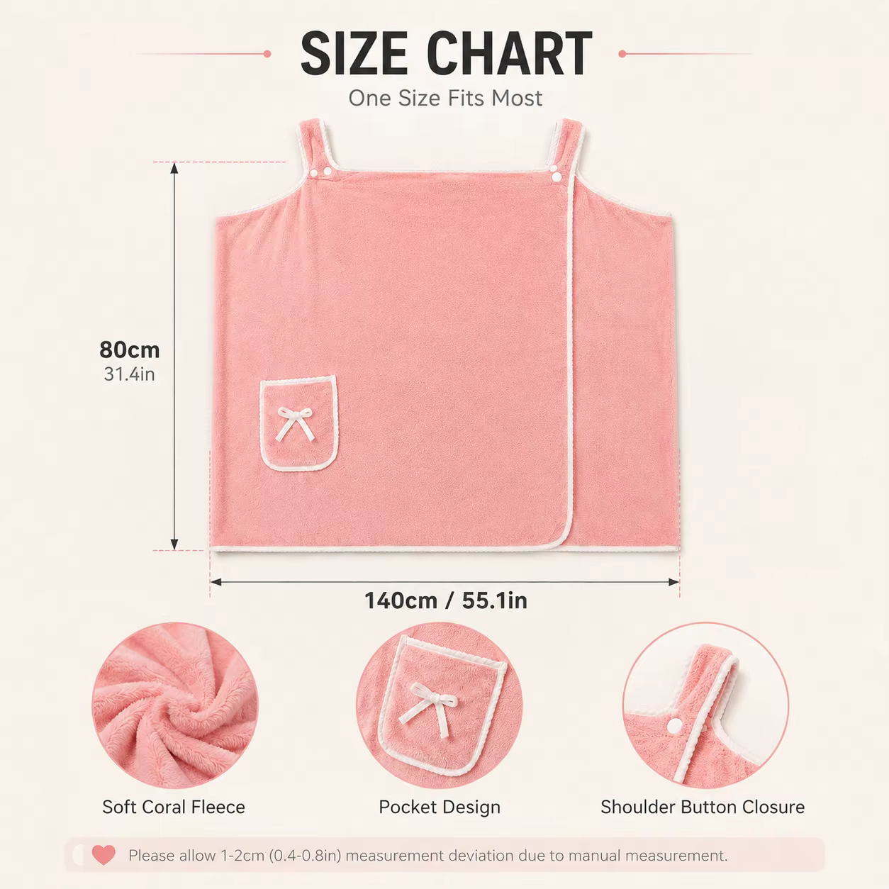 Peignoirs de bain portables 80x145cm pour femmes et filles, séchage rapide, lavables, tissu doux pour la douche, la gym, la plage, le spa, l'usage quotidien à la maison