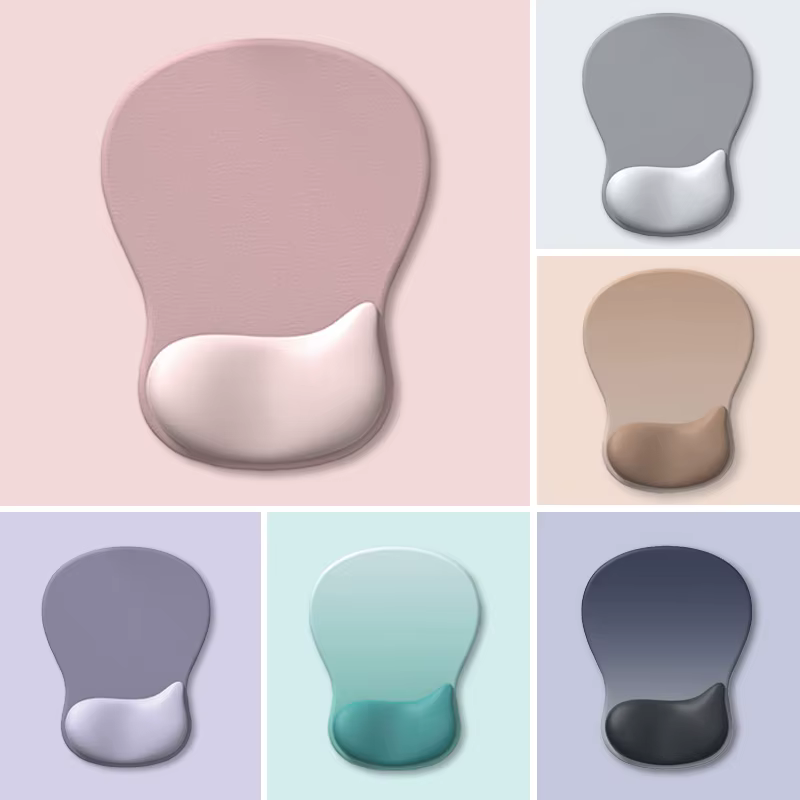 Tapis de souris confortable avec repose-poignet en gel, tapis de souris ergonomique pour soulager la douleur, surface de soutien du poignet lisse et base en PU antidérapante