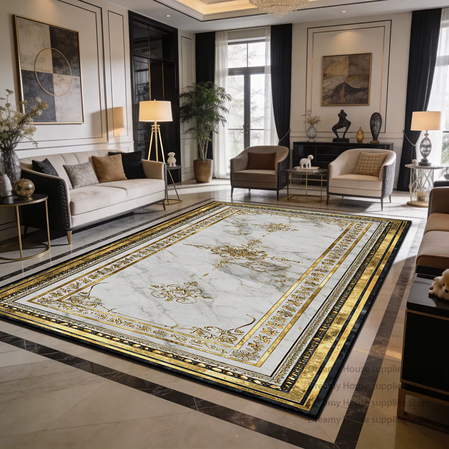 Tapis long en marbre de luxe