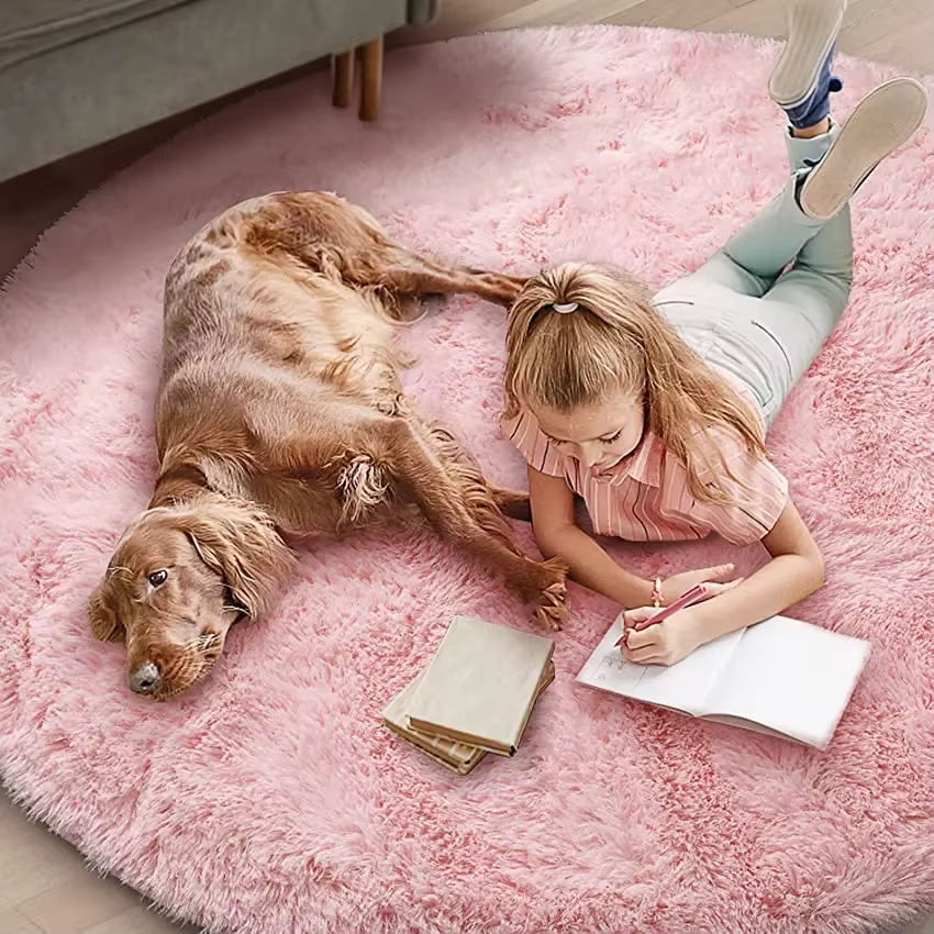 Tapis rond en peluche Super doux