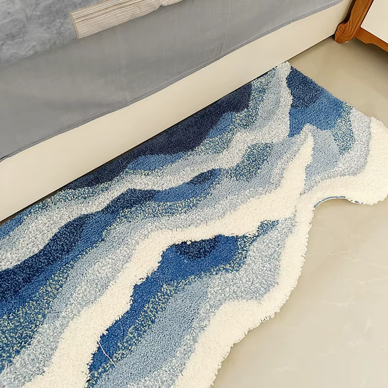 Tapis capitonné ondulé esthétique