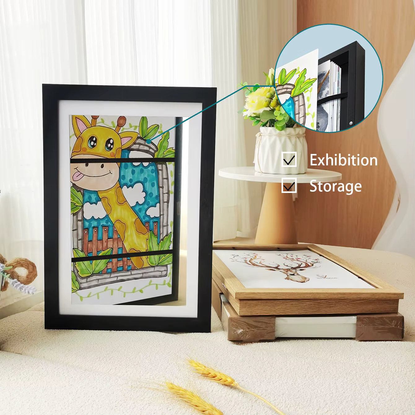 Cadres artistiques pour enfants, cadre magnétique ouvert sur le devant, modifiable, pour affiche, Photo, dessin, peintures, affichage d'images, décoration de maison