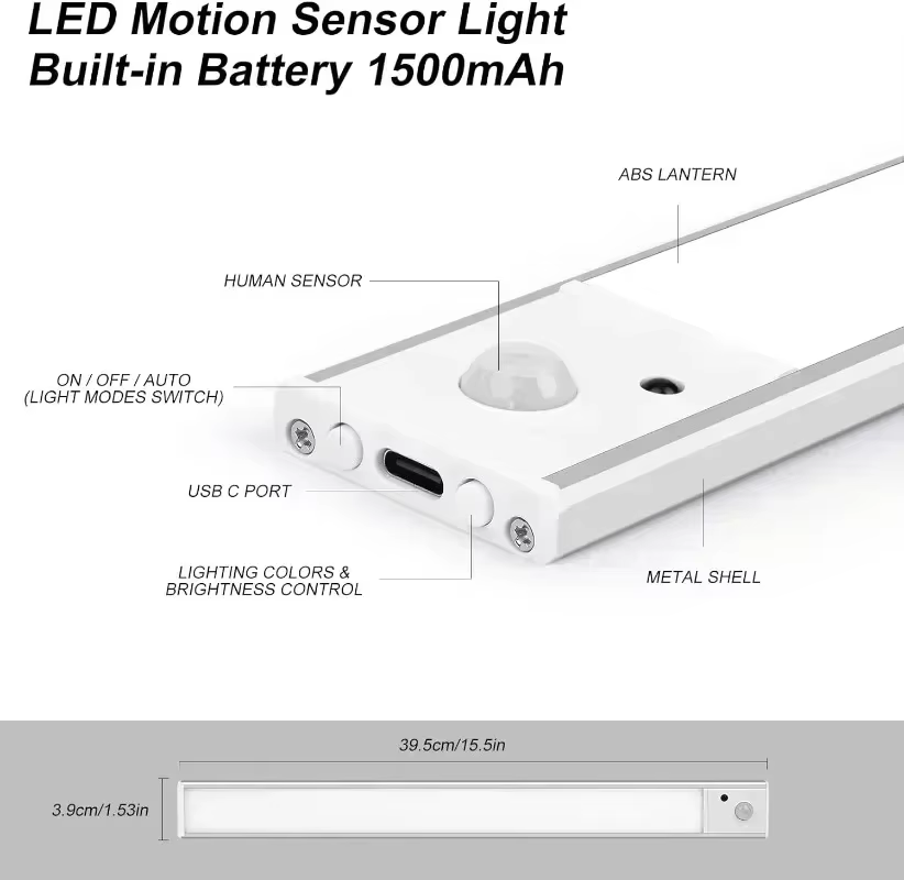 Veilleuse lampe à LED sous armoire lumières capteur de mouvement